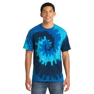 T-shirt en coton tie-dye fait main, design en spirale accrocheur, haut décontracté unisexe, tissu respirant et durable, haut pour homme, service OEM - Product Image 1