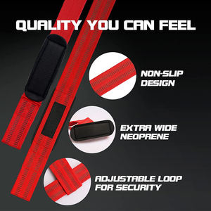 Sangles d'haltérophilie Sangles de soutien du poignet de gymnastique en gros Heavy Duty Deadlift Grip Wraps Logo personnalisé pour la dynamophilie et l'entraînement - Product Image 6