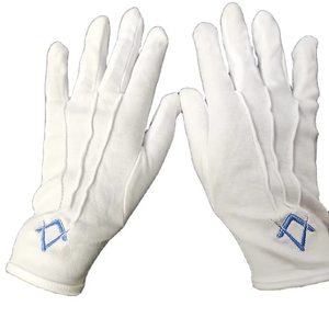 ถุงมือเครื่องราชกกุธภัณฑ์ผ้าฝ้ายสีขาวสำหรับใช้ในฤดูหนาวถุงมือยืดหยุ่นเย็บติดโลโก้ตามสั่ง100% - Product Image 4