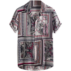 เสื้อเชิ้ตฮาวายแขนสั้นสำหรับผู้ชายเสื้อโอเวอร์ไซส์สำหรับใส่ไปทะเลวันหยุดฤดูร้อน - Product Image 6