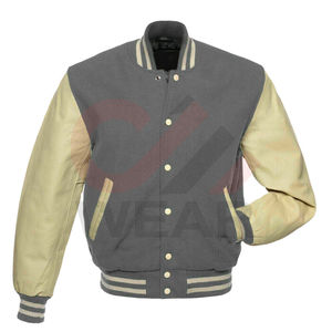 แจ็กเก็ตเบสบอลผ้าสักหลาดอ่อนปักลายโลโก้งานตามสั่งผ้าซาตินสไตล์วินเทจสำหรับผู้ชายผ้าใบฤดูหนาว - Product Image 3