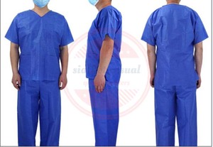 Uniforme Quirúrgico Impermeable de Hospital No Tejido, Uniforme Unisex de Manga Corta de Calidad Premium - Product Image 3