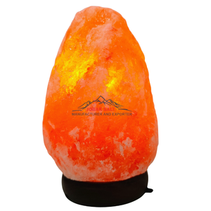 Vente en gros de lampe au sel de l'Himalaya sculptée à la main écologique Base en bois Roche naturelle Style Feng Shui pour la purification de l'air et la relaxation - Product Image 1