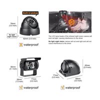 AHD Kabelgebundenes System | 360 °   Abdeckung für tote Winkelbereiche | 7/9/10-Zoll Quad-Split-Monitor | 1080P Hochleistungs-Rückfahrkamera-Set für LKW, Bus, Wohnmobil und Flotten