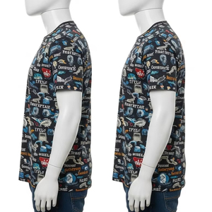 เสื้อทีเชิ๊ตพิมพ์ลายดิจิทัลคอกลมสำหรับผู้ชายไซส์พิเศษเสื้อยืดผ้าฝ้ายโพลีเอสเตอร์ผ้าคอตตอนผสมแขนสั้นลำลองเสื้อผ้ากีฬา - Product Image 3