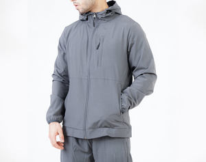 Veste d'hiver unie à capuche zippée pour homme, coupe régulière, respirante, coupe-vent, avec logo brodé personnalisé, style streetwear, haute qualité, OEM/ODM - Product Image 6