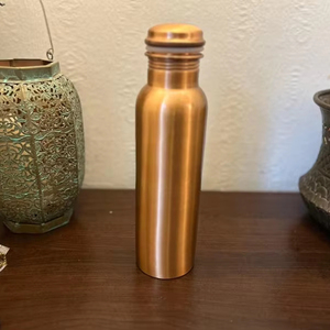 100% Pure Copper Eco-Friendly Sustainable Large Capacity <b>1L</b> Handcrafted Water <b>Bottle</b> Lid-Premium Ayurvedic Health Office - Product Image 1