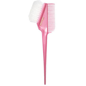 Brosse à teinture capillaire rose K-60 WP, brosse de coiffure professionnelle, manche ABS blanc, poils en plastique, design carré rembourré pour les soins capillaires - Product Image 1