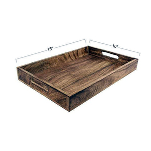 Ensemble de plateaux de restauration rapide en bois massif Offre Spéciale Vaisselle en bois d'acacia la plus vendue en bois non en bois Plateau en bois d'acacia pour usage domestique avec ensemble de sous-verres de 4 pièces - Product Image 5