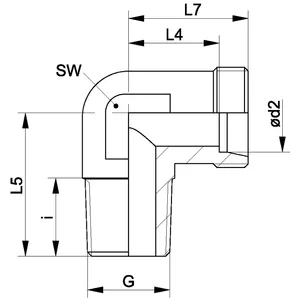 ข้อต่อไฮดรอลิกแบบข้อศอกมาตรฐาน BSPT Metric XWR NW - Product Image 2
