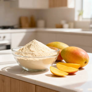 Poudre de mangue Carabao mûre séchée par pulvérisation |   Poudre de mangue naturelle des Philippines |   Produit alimentaire de qualité OEM, marque privée, conditionnement de 25 kg - Product Image 2