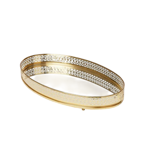 Plateau de rangement rectangulaire standard en miroir argenté, centre de table, plateau à nourriture vintage en métal, décoration de table pour la maison et les hôtels - Product Image 4