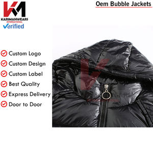 Chaqueta acolchada ligera para mujer, abrigos cortos de burbujas brillantes con relleno de cremallera y capucha para chaquetas cálidas de invierno - Product Image 6