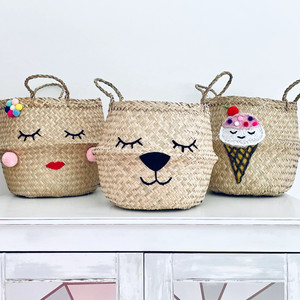 Cesta bordada para el vientre de algas marinas hecha a mano, perfecta para niños, cesta de lavandería y decoración de guardería personalizada - Product Image 6