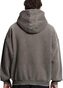 Al Aire Libre de secado rápido personalizado en blanco Color sólido ropa de los hombres Zip Up Pullover Hoodie Sun Fade ácido lavado Vintage invierno capucha gruesa - Product Image 4