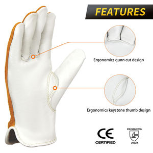 Couche de tête en peau de mouton personnalisée conducteur protection du travail gants de jardinage équitation en plein air moto camion résistant à l'usure - Product Image 6