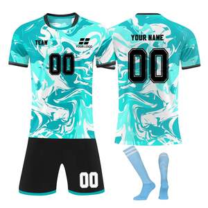 ชุดฟุตบอลของผู้ชายเสื้อตาข่ายใส่สบายและกางเกงขาสั้นมีสไตล์ชุดฟุตบอลคุณภาพสูง - Product Image 3