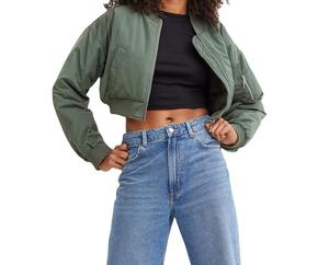 Chaqueta bomber corta transpirable con mangas con cremallera y acabado satinado, bajo pedido mínimo, mejor precio, logotipo personalizado, chaquetas bomber cortas para mujer en venta - Product Image 4