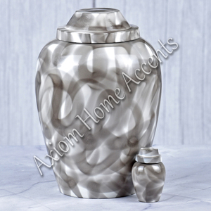 Elegant Aluminum Cremation Urn With Unique <b>Engravings</b> Beautiful Keepsake Urn by Axiom Home Accents - Product Image 5