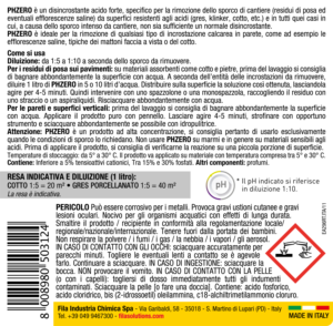 Solución de Limpieza de Superficies FILA PHZERO, Desincrustante Ácido Industrial Líquido, Limpia y Desincrusta Simultáneamente para Terracota y Klinker - Product Image 2