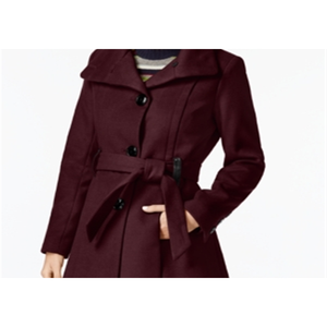 Madden Girl Junior Red L Size <b>Skirted</b> <b>Coat</b> with Faux-Leather Trim Autumn Season - Product Image 2