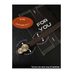 เข็มขัดผู้หญิงหัวเข็มขัดทรงกลมสีทองแท้ สำหรับกางเกง เสื้อแจ็คเก็ต และชุดเดรส - สีน้ำตาล - Product Image 1