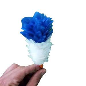 Blue Over <b>White</b> 5 Inch Feather Hackle Napoleon Uniform Plume Pipe Band Glangarry Shako Hat Hackle - Product Image 3