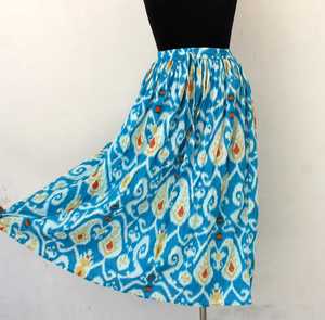 กระโปรงยาวผ้าคอตตอนพิมพ์ลายดอกไม้สไตล์โบฮีเมียนอินเดียกระโปรงยาวพิมพ์ลายดอกไม้สไตล์โบฮีเมียนกระโปรงผ้าฝ้าย - Product Image 1