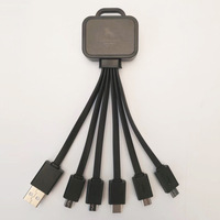 Câble de charge multi USB portable avec logo lumineux LED Cordon de chargeur micro USB pour smartphone Câble USB 6 en 1