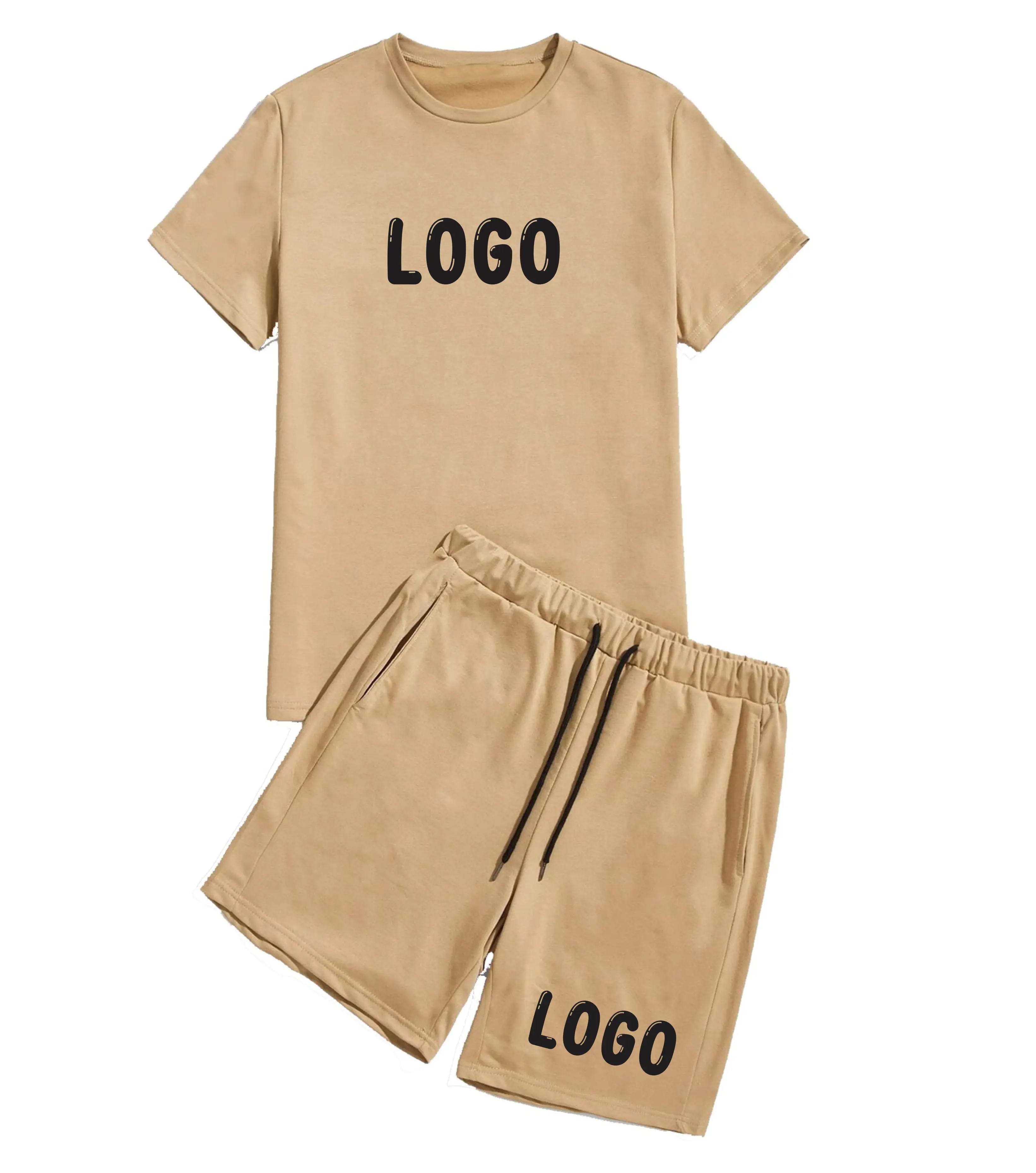 Wholesale Cheap Slim fit Men twin set custom Tshirt family outfit matching t shirts With Shorts
