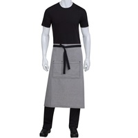 Seragam Restoran & Bar Kain Apron Unisex Satu Ukuran Pinggang Dapat Disesuaikan Logo Kustom Penggunaan Rumah Warna Biru Apron Kustom