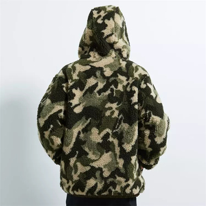 OEM Wholesale Custom Heavy Winter Men <b>Camo</b> Shearling <b>Jacket</b> Customized Fashion Fleece Sherpa Hoodies <b>Jacket</b> for Mens - Product Image 3