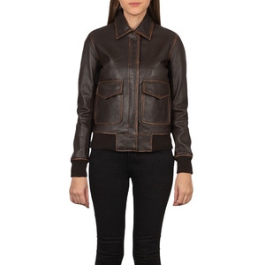 Veste en cuir pour femme la plus vendue |   Col montant de couleur personnalisée |   Imperméable Grande Taille |   Tissu uni respirant de haute qualité - Product Image 4