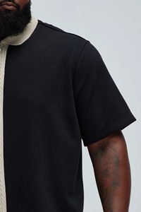 Factory Direct Zipper Fold-Down Collar Shirt & <b>Shorts</b> 2-Piece Set for <b>Men</b> Premium Quality Casual Solid Twin Set - Product Image 5