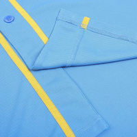 Jersey Baseball Polos Dua Warna Kancing Depan Lengan Pendek Bahan Polyester 100% Bernapas Harga Pabrik Pakaian Olahraga
