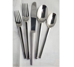 Ensemble de couverts en argent, couteau, fourchette, cuillère, couverts, vaisselle, hôtel, acier inoxydable, moderne, luxe, restaurant, pour cadeaux de mariage - Product Image 1