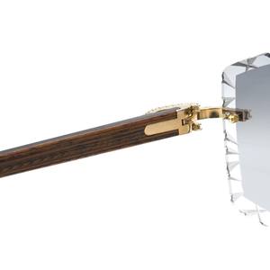 Lunettes de soleil de luxe pour hommes et femmes, sans monture, en moissanite et zircon, avec strass, pour inventaire de boutique et revente - Product Image 4