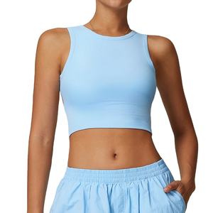 Gilet de sport décontracté pour femmes RUIQUWIN, respirant, haut de yoga OEM avec manches rayées, vêtements de yoga pour femmes - Product Image 4