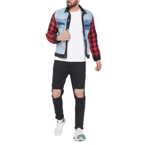 Chaqueta Vaquera Informal de Diseño Nuevo, Lavada al Ácido, Tejida, para Hombre, 100% Algodón, para Invierno y Primavera - Product Image 3