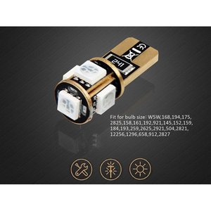 10 T10 W5W CANBUS dẫn Bóng đèn 12V 5 SMD 5050 màu đỏ + chống xước loại bỏ đòn bẩy-Xe ô tô & xe máy/đèn & bóng đèn - Product Image 2