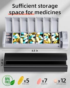 Organisateur de pilules de voyage hebdomadaire en alliage d'aluminium, <span class=keywords><strong>boîte</strong></span> <span class=keywords><strong>à</strong></span> pilules quotidienne, 7 jours, étui <span class=keywords><strong>à</strong></span> pilules en métal portable pour ranger les vitamines, les médicaments, les pilules - Product Image 5