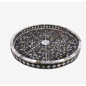 Mother of pearl kitchen serving tray round decorative tray modern table top <b>Ramadan</b> dates <b>chocolate</b> serving tray - Product Image 1