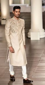 DECENT EMBROIDERY on STYLISH RAW SILK SHERWANI,<b>PANT</b> & MATCHING SHOE WITH EMBELLISHED CRYSTAL GLASS BEADS,STONE,DABKA WORK@2024 - Product Image 2