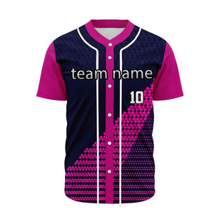 Camiseta de Béisbol Personalizada con Nombre y Número Impresos y Cosidos, 100% Poliéster Transpirable, Uniforme Deportivo para Hombre - Product Image 3
