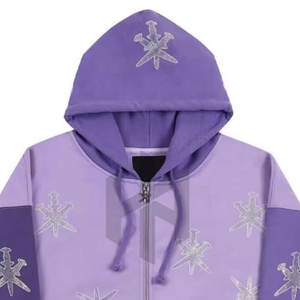 Custom Zipper <b>Rhinestone</b> <b>Hoodies</b> Sports Wear Men Jogging Zipper <b>Rhinestone</b> <b>Hoodies</b> Made In Pakistan - Product Image 2