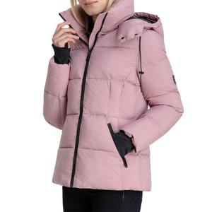 Veste matelassée à la mode pour femmes avec capuche en cuir de mouton respirant - Product Image 2