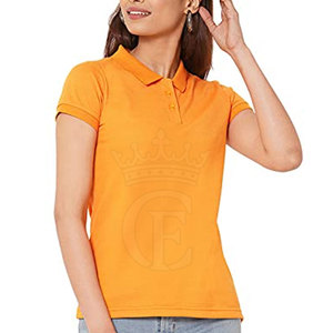 Nueva llegada de secado rápido de las mujeres para Polos transpirable algodón poliéster patrón sólido estilo casual - Product Image 1