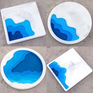 Top Quality Customize <b>Coaster</b> Wholesale Wood <b>and</b> Resin <b>Coasters</b> <b>Set</b> Square Round Design Tea Coffee Cup Wood Resin <b>Coaster</b> - Product Image 3