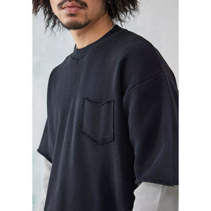 T-shirt double couche pour homme, style unique, sur mesure, de bonne qualité, impression de logo personnalisée, manches courtes, t-shirt double couche pour homme - Product Image 2