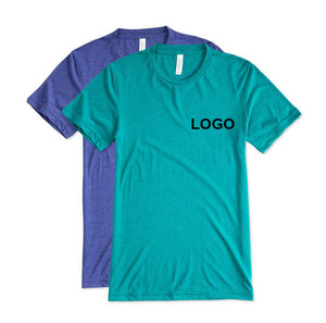 Vente en gros t-shirt ODM pour hommes en trois mélanges 50% polyester 25% coton 25% rayonne couleur chinée logo personnalisé sérigraphie 100% toile - Product Image 1